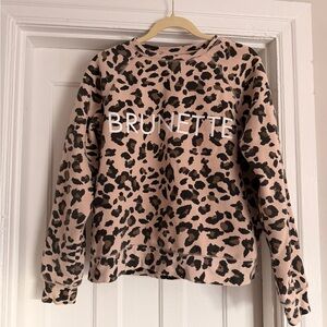 Brunette The Label Animal Print Crew Neck Sweater